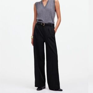 Madewell The Harlow Wide-Leg Pant | Black | size 6